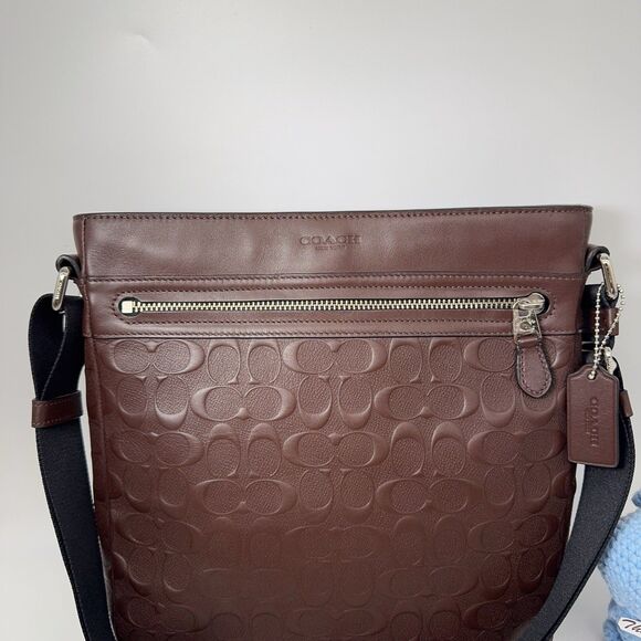 Coach Mens Charles Tech Crossbody In Signature Crossgrain Leather 72221 Mahogany - Picture 3 of 10
